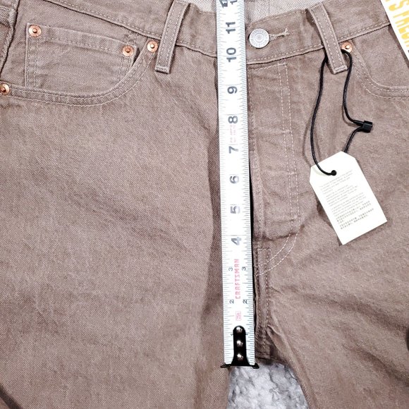 Levi's Fresh 501 Original Jeans Men's 34 x 32 Light Brown Straight Button Fly - Picture 10 of 13